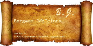 Bergman Jácinta névjegykártya